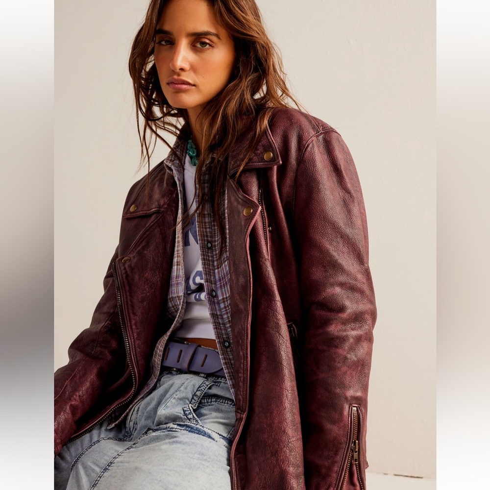 ✨NEW!✨Free People We The Free Jealousy Leather Moto Jacket
